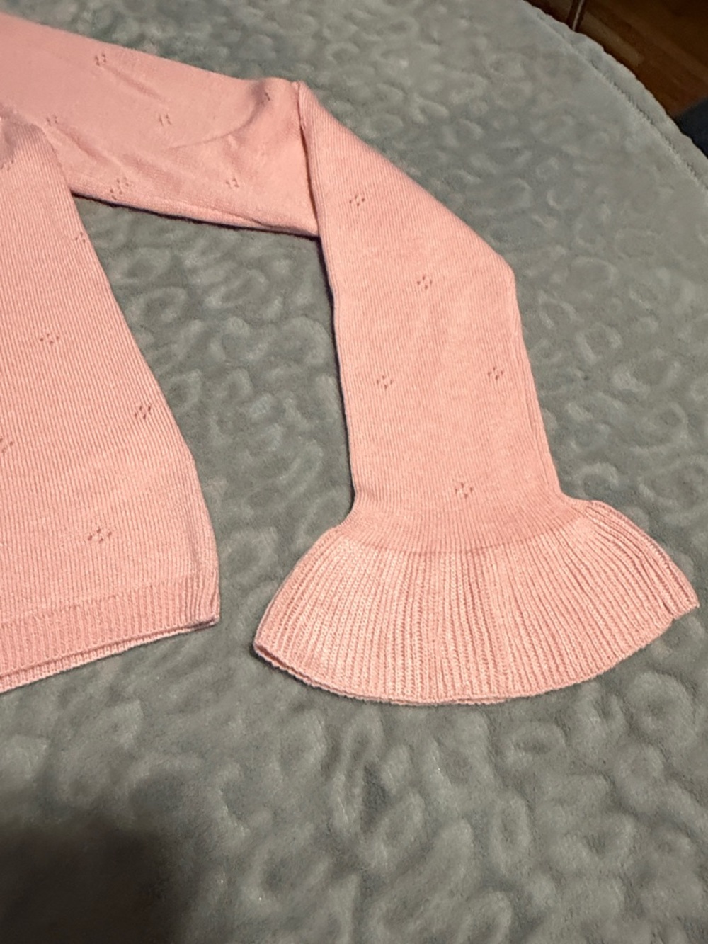 Wayf Blush Pink Ruffle-Trim Cropped Cardigan - Picture 4 of 8